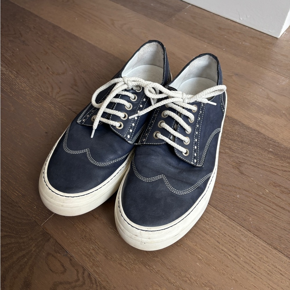 Jimmy Choo “Reggie” Leather Sea Blue Lace Up Sneakers
